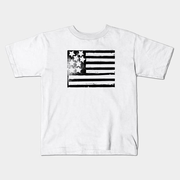 American Flag Kids T-Shirt by linesdesigns